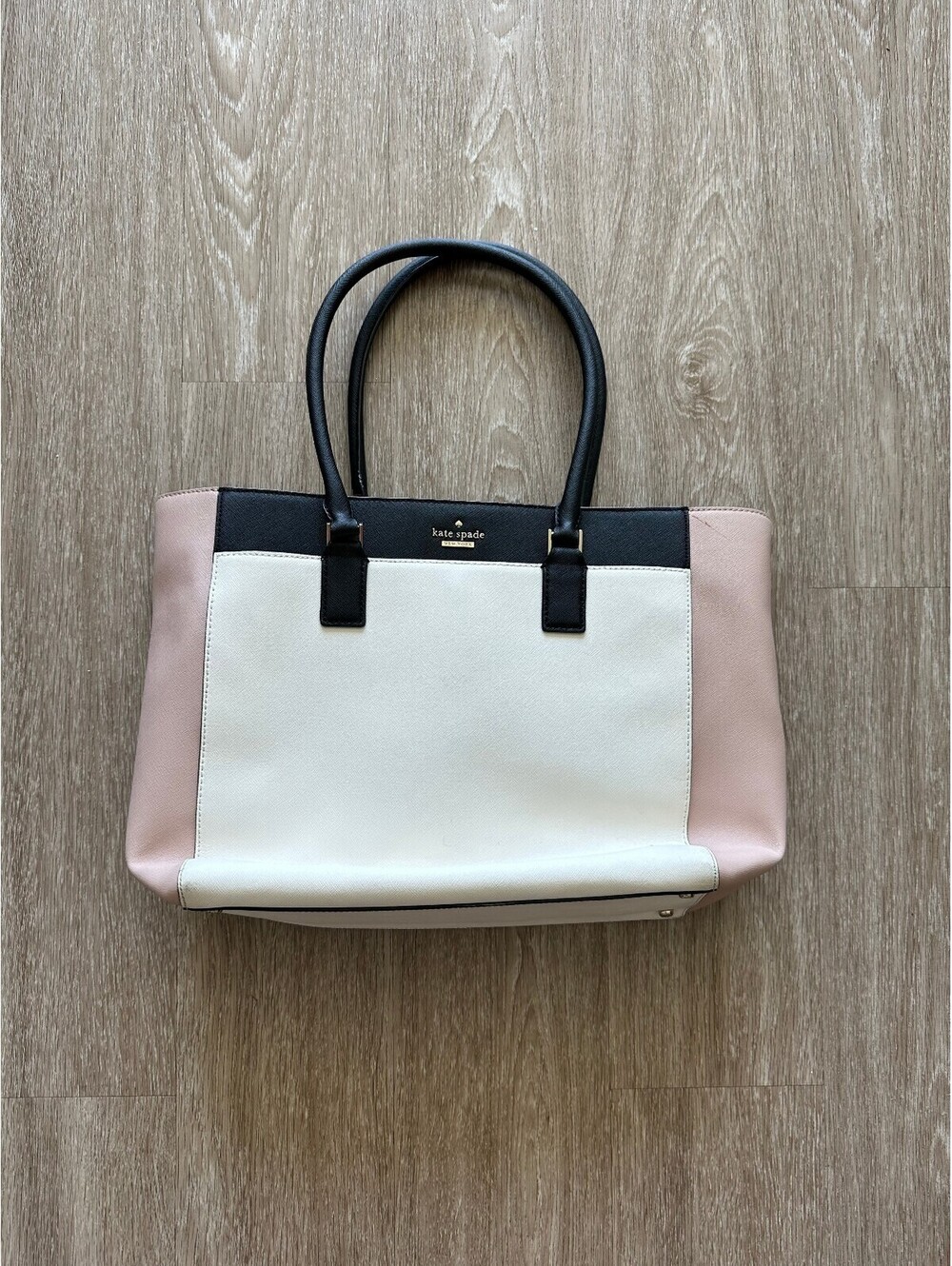 Kate Spade Cream Pink and Black Tote Bag